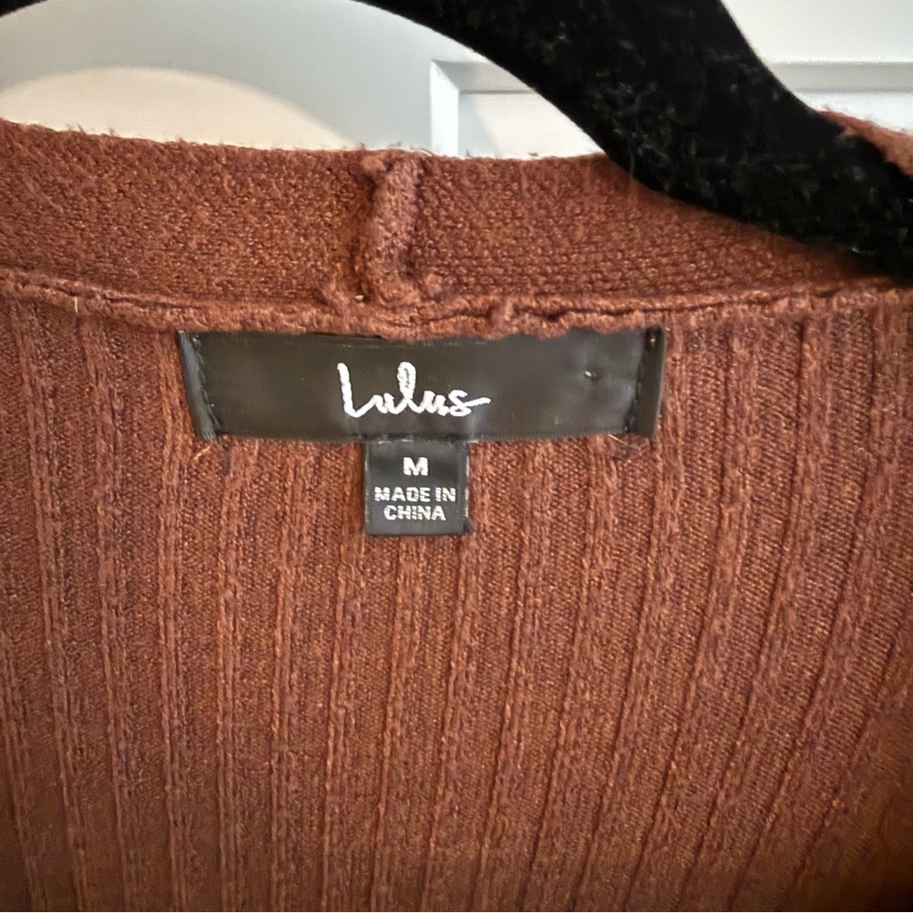 Lulus Layer Lover Brown Ribbed Knit Two-piece Dress & Cardigan Set - Size M - Picture 3 of 10